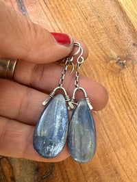 Image 2 of Indigo Blue. Sterling silver and Kyanite stone earrings n69
