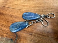 Image 1 of Indigo Blue. Sterling silver and Kyanite stone earrings n69