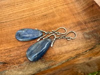 Image 3 of Indigo Blue. Sterling silver and Kyanite stone earrings n69