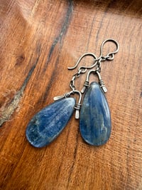 Image 4 of Indigo Blue. Sterling silver and Kyanite stone earrings n69
