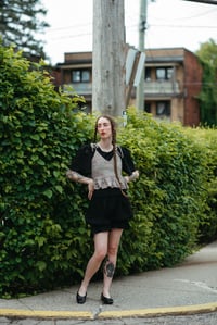 Image 6 of Almonte eyelet Ruffle Top w/ ties (limited Merino shown in Whole Grain)