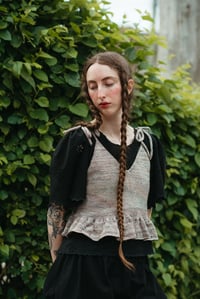 Image 4 of Almonte eyelet Ruffle Top w/ ties (limited Merino shown in Whole Grain)