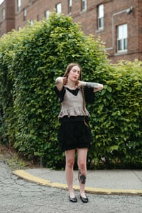 Image 10 of Almonte eyelet Ruffle Top w/ ties (limited Merino shown in Whole Grain)