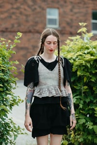 Image 11 of Almonte eyelet Ruffle Top w/ ties (limited Merino shown in Whole Grain)
