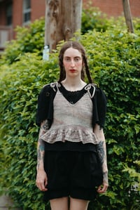 Image 3 of Almonte eyelet Ruffle Top w/ ties (limited Merino shown in Whole Grain)