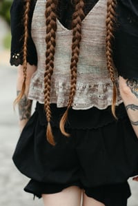 Image 13 of Almonte eyelet Ruffle Top w/ ties (limited Merino shown in Whole Grain)