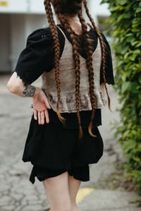 Image 5 of Almonte eyelet Ruffle Top w/ ties (limited Merino shown in Whole Grain)