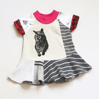 Image 3 of cat named cat silkscreen 12m short sleeve tee courtneycourtney gray stripes twirly dress