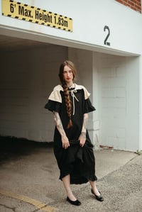 Image 9 of Nepean Ruffle Apron Skirt & Collar w/ self-ties (limited Merino wool shown in Ivory)