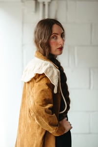 Image 13 of Nepean Ruffle Apron Skirt & Collar w/ self-ties (limited Merino wool shown in Ivory)