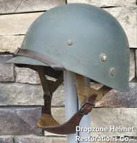Image 16 of WWII M2 101st Airborne 502nd Helmet D-bale Front Seam Inland "Type" Paratrooper. 1st Aid kit. 