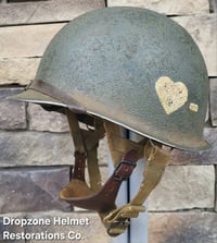 Image 6 of WWII M2 101st Airborne 502nd Helmet D-bale Front Seam Inland "Type" Paratrooper. 1st Aid kit. 