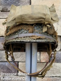 Image 5 of WWII M2 101st Airborne 502nd Helmet D-bale Front Seam Inland "Type" Paratrooper. 1st Aid kit. 