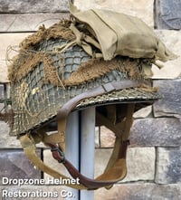Image 3 of WWII M2 101st Airborne 502nd Helmet D-bale Front Seam Inland "Type" Paratrooper. 1st Aid kit. 