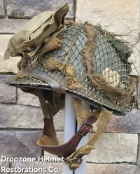 Image 1 of WWII M2 101st Airborne 502nd Helmet D-bale Front Seam Inland "Type" Paratrooper. 1st Aid kit. 