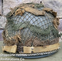 Image 9 of WWII M2 101st Airborne 502nd Helmet D-bale Front Seam Inland "Type" Paratrooper. 1st Aid kit. 