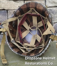 Image 17 of WWII M2 101st Airborne 502nd Helmet D-bale Front Seam Inland "Type" Paratrooper. 1st Aid kit. 