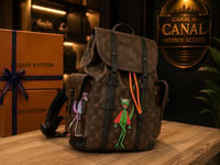 Image 1 of Big L-V Monogram Cartoon Patch Backpack