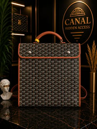 Image 1 of GoYo Saïgon Structured Briefcase Backpack – Black & Tan