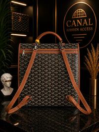 Image 3 of GoYo Saïgon Structured Briefcase Backpack – Black & Tan