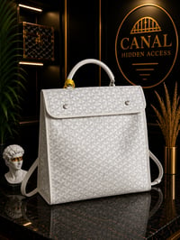 Image 1 of GoYo Saïgon Structured Briefcase Backpack – White