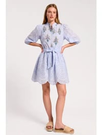 Image 1 of Ultramarine Summer Eyelet Dress in Periwinkle
