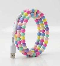 Shiny pastel beaded phone charger