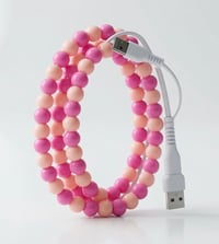 Shiny Pink Duo Beaded Phone Charger
