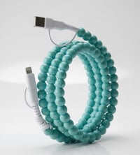 Light Turquoise Beaded Phone Charger