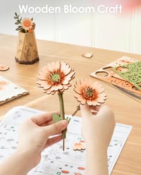 Image 4 of Rowood 3D DIY Kit -Wooden Flower Orange Gerbera Daisy