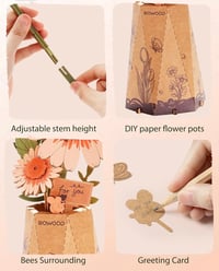 Image 5 of Rowood 3D DIY Kit -Wooden Flower Orange Gerbera Daisy