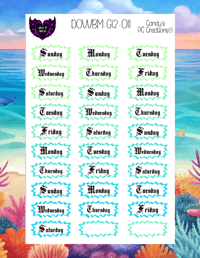 Image 12 of Day of the Week and Number Burst Planner Sticker O Font