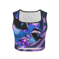 Image 1 of PURPLE ZEBRA CROP TANK
