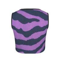 Image 2 of PURPLE ZEBRA CROP TANK
