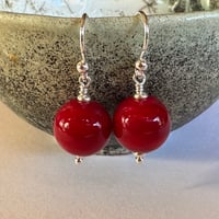 Image 5 of Red/Black/White Necklace/ Red Earrings
