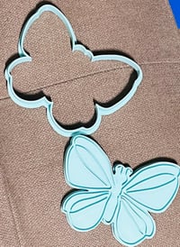 Image 1 of Butterfly Cookie Cutter with Detail Stamp | 3D Printed Butterfly Cutter | Spring Cookie Cutter 