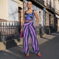 Image 1 of PURPLE ZEBRA HIGH WAISTED PANTS