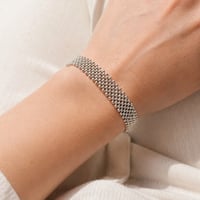 Image 2 of Bracelet manchette argent tissé Echo L