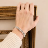 Image 7 of Bracelet manchette argent tissé Echo L