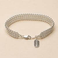 Image 5 of Bracelet manchette argent tissé Echo L
