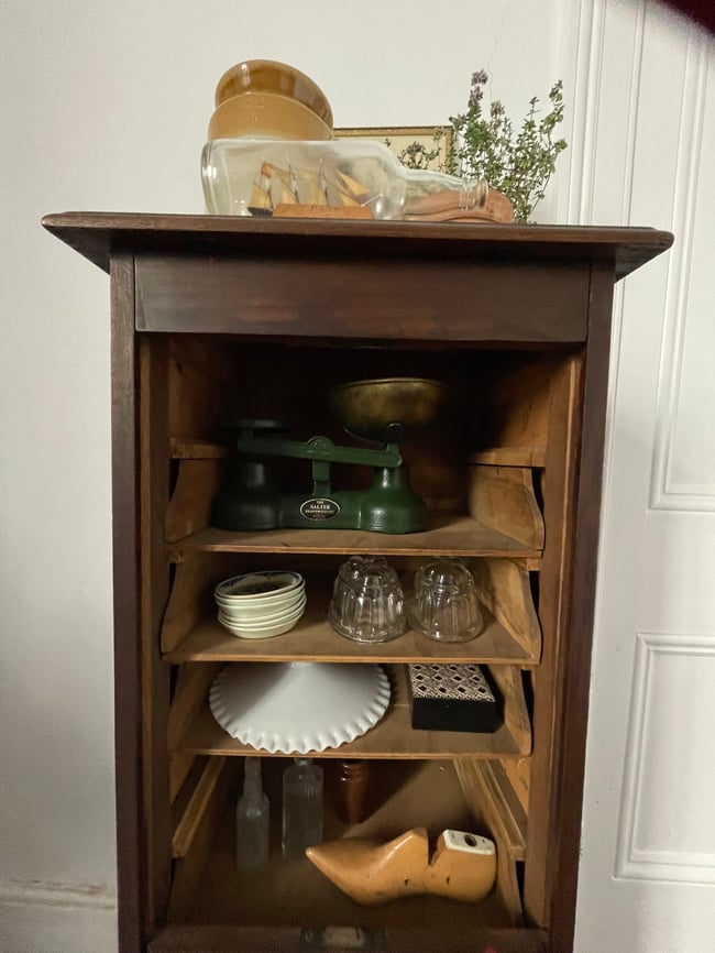 Antique Tambour Chest : Brass Handles