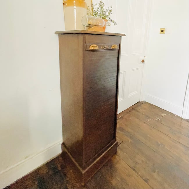 Antique Tambour Chest : Brass Handles