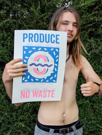 Image 1 of 'Produce No Waste' Risograph Print