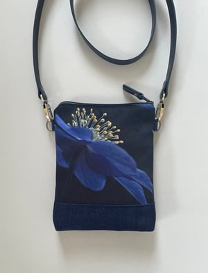 Image of Blue anemone, velvet crossbody bag