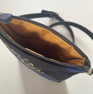 Image of Blue anemone, velvet crossbody bag