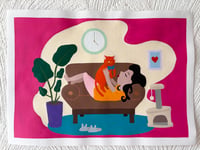 Image 1 of Cat Person Painting