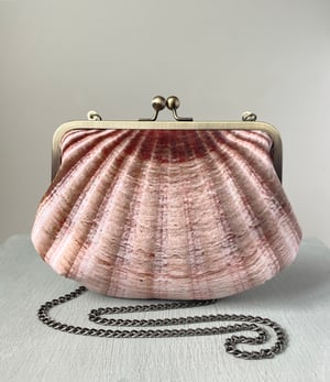 Image of Seashell, velvet clutch/shoulder bag with optional strap