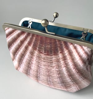 Image of Seashell, velvet clutch/shoulder bag with optional strap