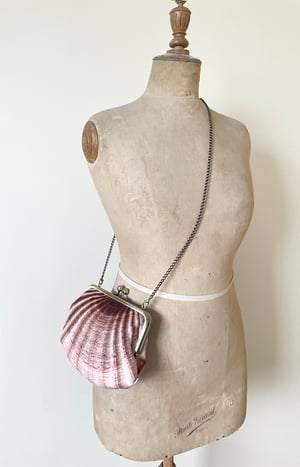 Image of Seashell, velvet clutch/shoulder bag with optional strap