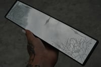 Image 4 of Calligraffiti & Peony Engraved Car Rear View Mirror – Handmade Interior Car Mirror